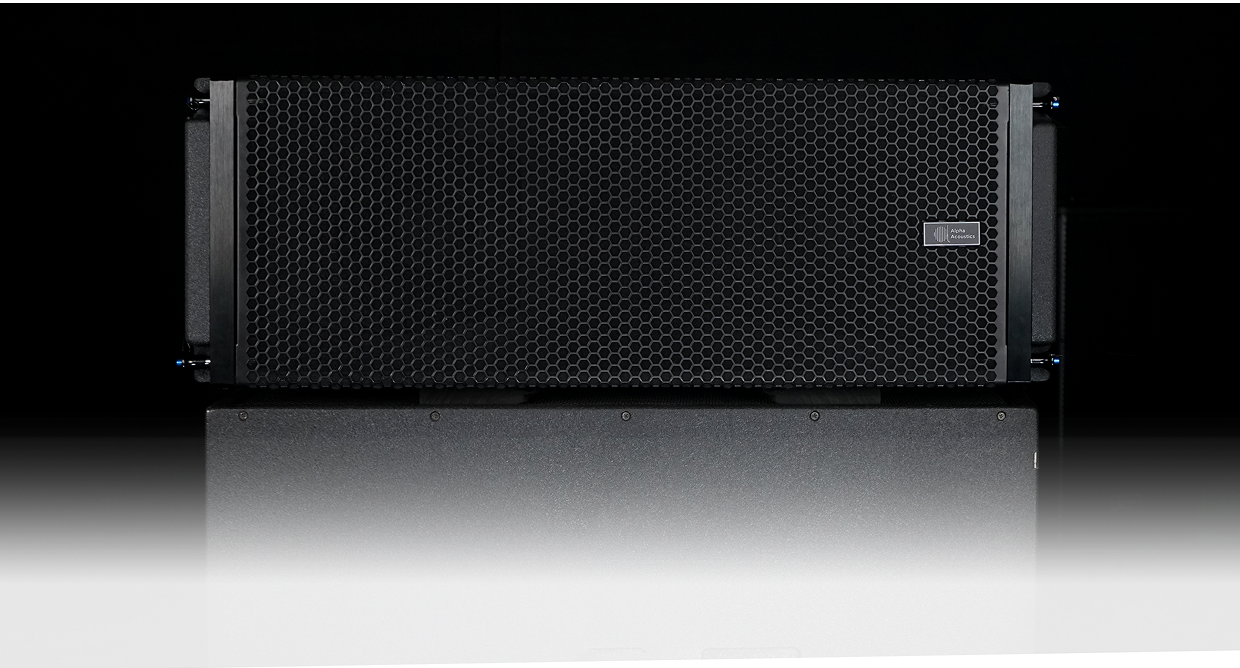 Alpha Acoustics loudspeakers showcasing premium audio equipment